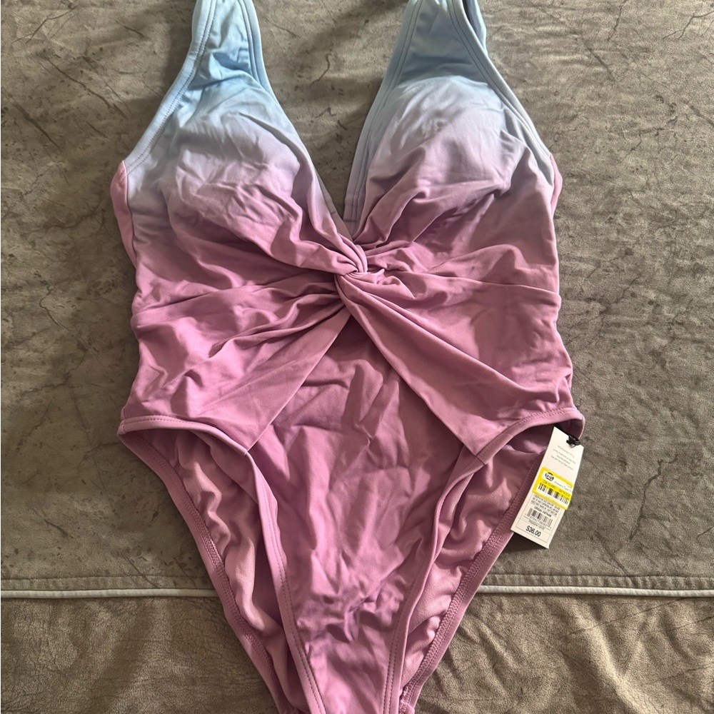 Gradient Swimsuit with Twist Front